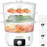 3 Tier Electric Food Steamer Cooker Warmer for Cooking,​Progr<wbr/>ammable,800W,1<wbr/>3.7QT