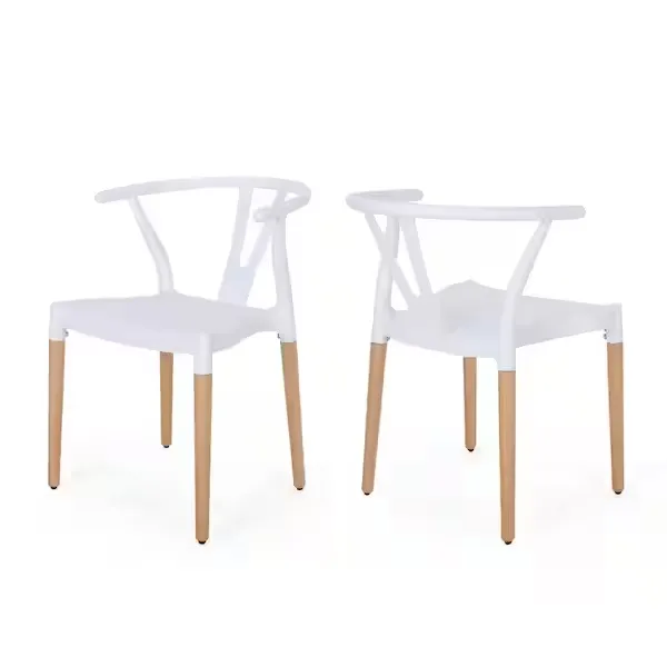 Mountfair White and Natural Wood Dining Chair (Set of 2)