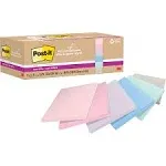 Post-it 100% Recycled Paper Super Sticky Notes 3" x 3" Wanderlust Pastels