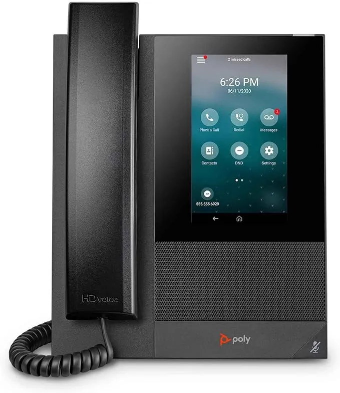 Poly CCX 400 Desktop Business Media Phone (Polycom) - with Handset - Open SIP - Power Over Ethernet (POE) - 5-Inch Color Touchscreen - Works with Zoom, Teams, & More