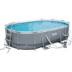 Bestway Power Steel 16' x 10' x 42" Above Ground Frame Swimming Pool Set w/ Pump