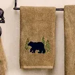 Black Forest Décor - Black Bear Forest Hand Towel, Bathroom - Vintage Rustic Wildlife Décor