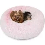 Friends Forever Coco Faux Fur Self Warming Indoor Round Donut Cuddler - Small - Pink