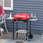 Outsunny 19" Steel Porcelain Portable Outdoor Charcoal Barbecue Grill