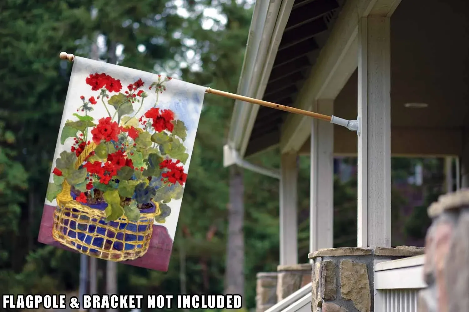 Toland Home Garden Geranium Basket House Flag