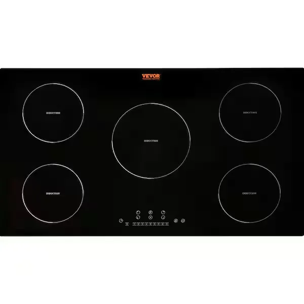 VEVOR 36 in. 9200W Electric Cooktop 5-Elements Ceramic Induction Stove Top Built-in Magnetic Cooktop Black