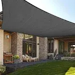 LOVE STORY 6.5' x 10' Rectangle Brown Sun Shade Sail Canopy UV Block for Outdoor Patio Garden Backyard