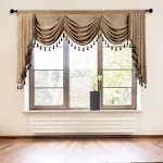 ELKCA Thick Chenille Window Curtains Valance for Living Room Luxury Gold Curtain Valance for Bedroom (W110inch, 1 Panel)