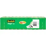 Scotch Magic Tape, Invisible, 12 Tape Rolls, 3/4 in x 1000 in, Repair Christmas Cards and Use as Holiday Gift Wrap Supplies for Christmas