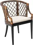 SAFAVIEH Carlotta Rattan Lattice Arm Chair - 22.3&#034; W x 23&#034; L