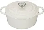 Le Creuset Signature 5.5-Quart Cast Iron Round Dutch Oven - White