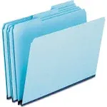 Pendaflex Pressboard Expanding File Folders, 1/3-Cut Tabs, Letter size, Blue, 25/Box