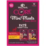 Wellness CORE Natural Grain Free Small Breed Mini Meals Wet Dog Food, Pate Beef & Chicken Dinner, 3-Ounce Pouch (Pack of 12)