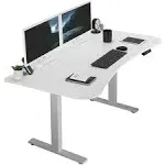 VIVO Electric 63 x 32 Standup Desk w/ Memory Controller, White Table Top, Gray Frame (DESK-KIT-1G1W)