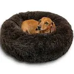 Best Friends by Sheri The Original Calming Donut Dog Bed in Shag Fur, Dark Chocolate