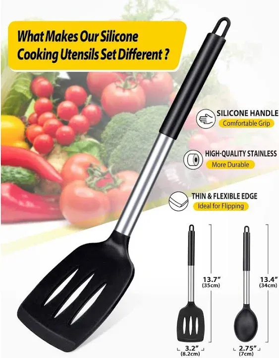 Pack of 4 Silicone Cooking Utensils Set