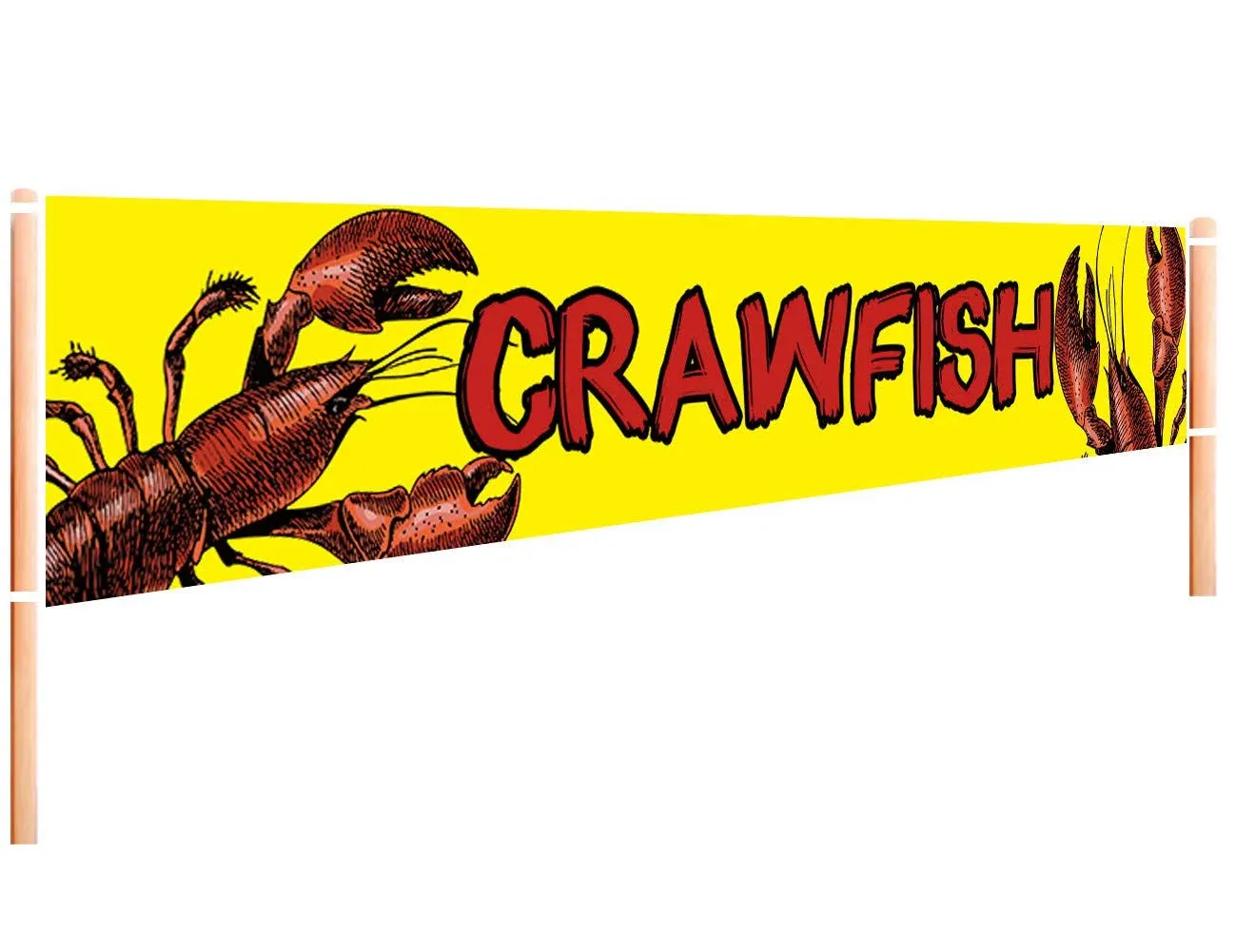 Large Crawfish Sign Banner | Yellow Crawfish Sign for Restaurant | Crawfish P...