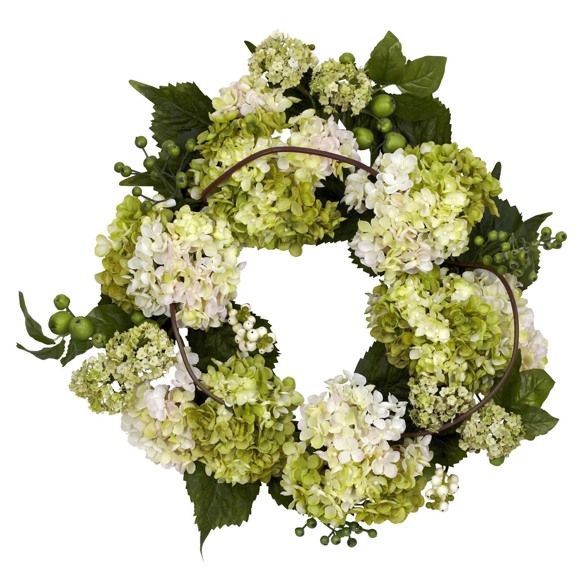 22” Hydrangea Wreath Artificial Flower Nearly Natural Home Decoration Floral