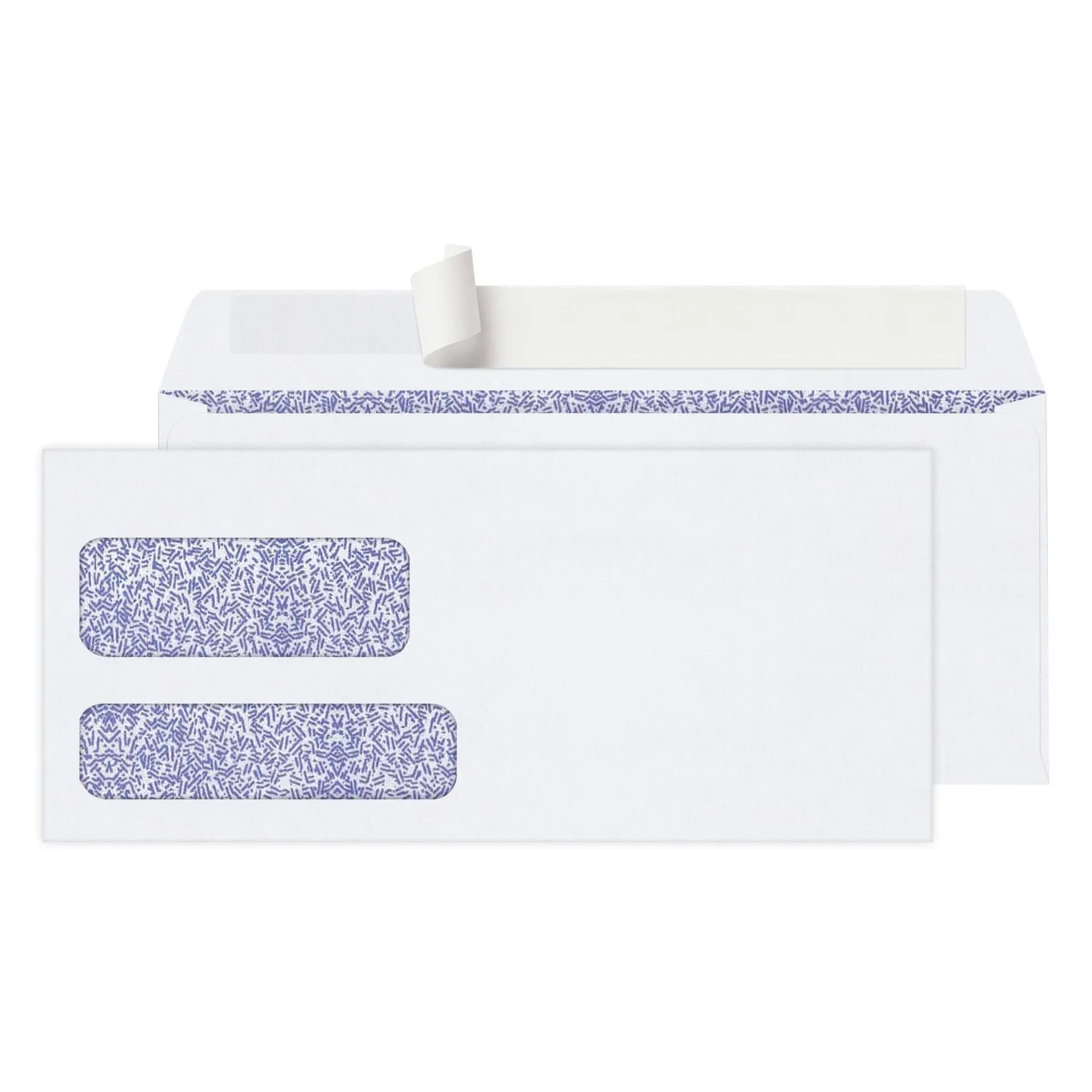 Office Depot Double-Window Envelopes, #10 (4 1/8" x 9 .5"), White, Self-Adhesive ...