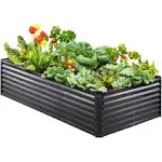 Galvanized Raised Garden Bed Planter Box 94.5x47.2x23.6<wbr/>&#034; Flower Vegetable