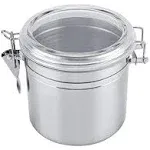 Stainless Steel Airtight Canister for Kitchen, Large Flour Coffee Bean Tea Cereal Sugar Cookie Metal Food Storage Canisters with Clear Lid and Sturdy Locking Clamp,tea tin co