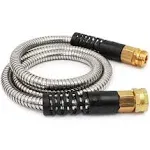 Cesun 50FT 304 Stainless Steel Metal Garden Hose - Heavy Duty Water Hose for RV, Outdoor Yard, Lightweight - Flexible & Never Kink