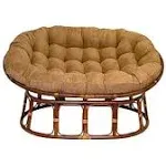 International Caravan Rattan Double Papasan Chair with Twill Cushion