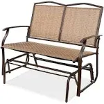 Best Choice Products 2-Person Patio Loveseat Glider Bench Rocker for Deck, Porch - Brown