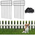 Oumilen 25 Pack Animal Barrier Fence, 17 in(H) x 27 Ft(L) No Dig Garden Decorative Fencing, Rustproof Metal Garden Fence Border