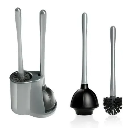 ITTAHO 2-in-1 Toilet Plunger & Bowel Cleaning Brush Set, Bathroom Cleaning Tool ...