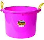 Little Giant 70 Quart Outdoor Muck Tub Utility Bucket with Handles, Hot Pink