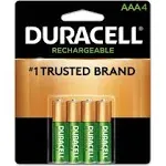 4 Duracell AAA Rechargeable NiMH Batteries (850 mAh, DX2400)