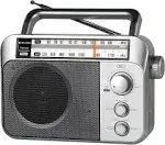 Retekess Tr604 Am FM Radio, Battery Operated Radio Portable, Am FM Radio Plug in Wall, High/Low Tone Mode, Big Speaker, Earphone Jack,for Senior, HOM