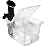 Sous Vide Container 12 Quart Collapsible Hinged Lid For Anova Cooker New