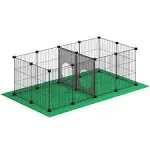 Small Animal Playpen with Oxford Mat, Pet Exercise Fence, Home Protector, Iro...