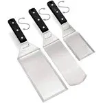 Metal Spatula Stainless Steel and Scraper, Professional Chef Griddle Spatulas 3 