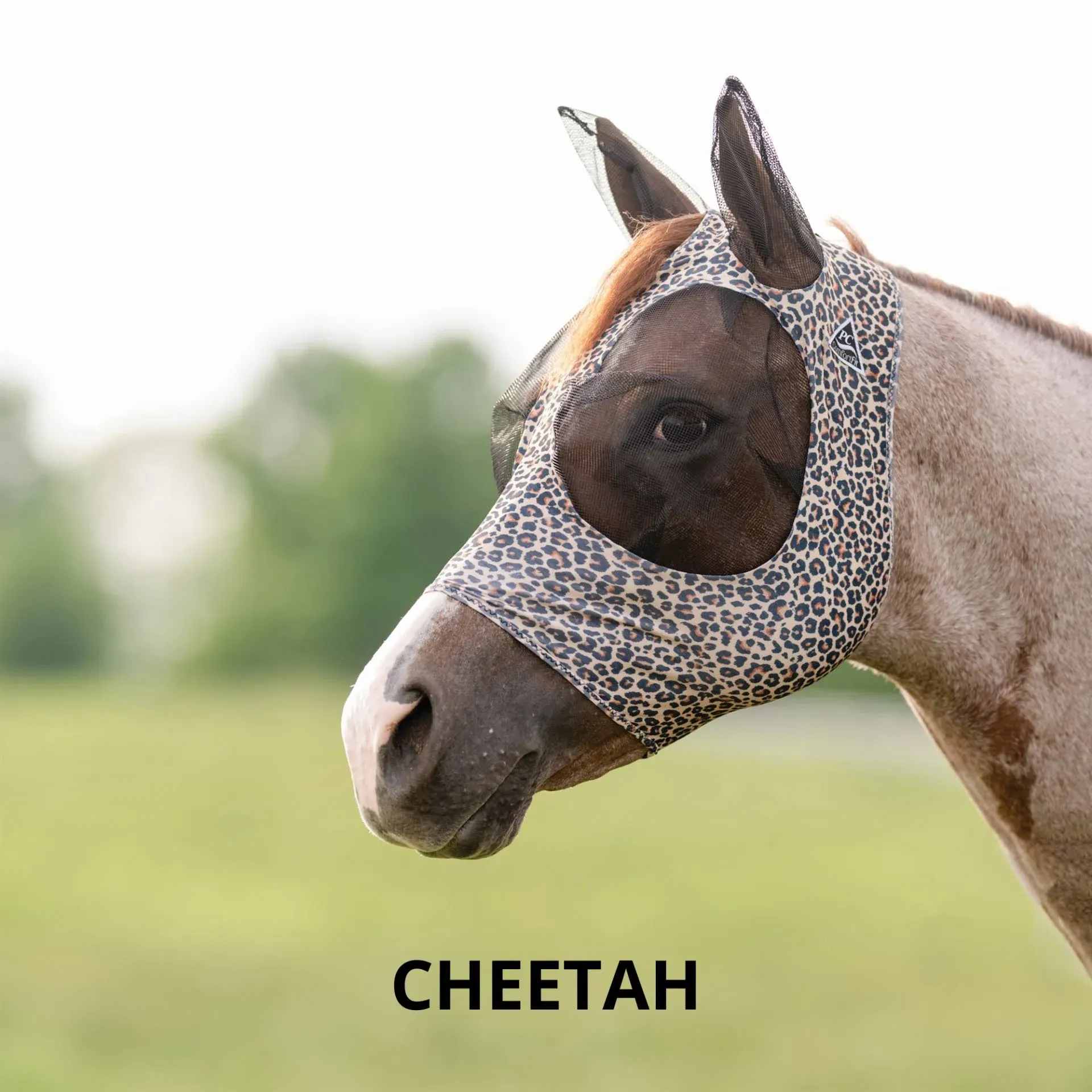 Professional's Choice Comfort-Fit Pony Fly Mask - Pacific Blue Pattern - Maximum Protection and Comfort for Your Horse