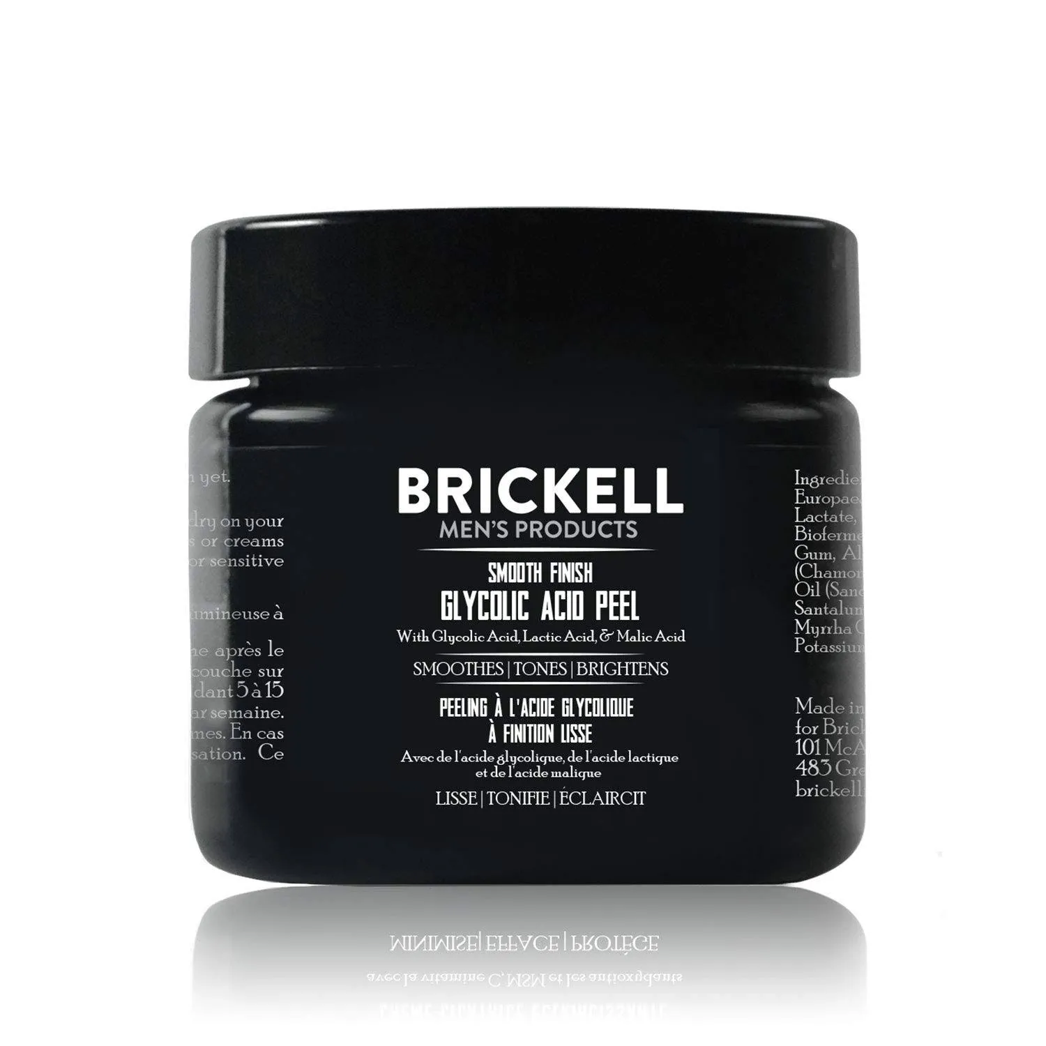 Brickell Men's Smooth Finish Glycolic Acid Peel For Men, Natural and Organic, Anti-Aging Peel for Wrinkles, 2 Ounce, Scented