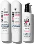 LUS (Love Ur Self) Fragrance-Free 3-Step System Shampoo and Conditioner Set with All-in-One Styler for Curly Hair Nongreasy & Moisturizing - 8.5oz each