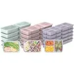 Prep 60piece Meal Prep Kit 1 2 &amp; 3compartment Containers With Custom Fit Lids Mi