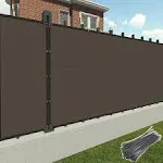 Patio 6' x 40' Fence Privacy Screen Brown Commercial Grade Heavy Duty Outdoor Backyard Shade Windscreen Mesh Fabric with Brass Gromment with Zipties