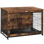 HOOBRO Dog Crate Furniture, Large Dog Kennel Indoor, 38.6" Wooden Pet Furniture with Pull-Out Tray, Double Door Modern Side End Table for