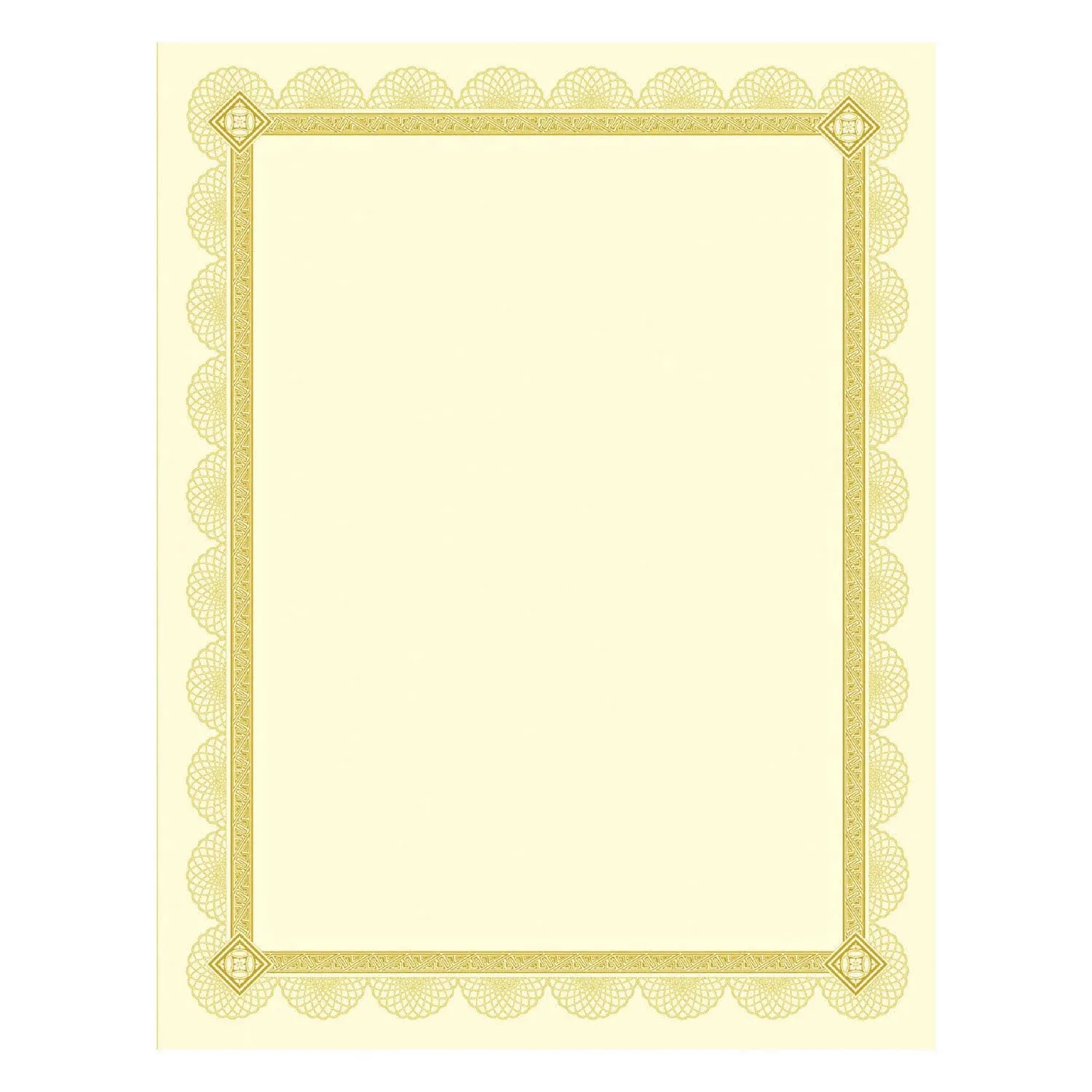 Southworth Premium Certificates Ivory Spiro Gold Foil Border 66 lb 8.5 x 11 15/Pack