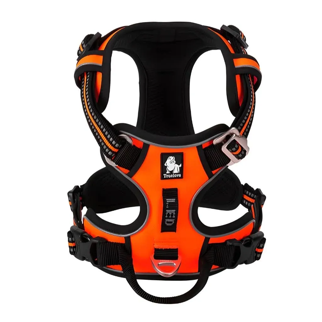 TRUE LOVE Dog Harness No Pull Nylon Reflective Pet Harness Adjustable Comfortable Control Step-in Brilliant Colors Truelove TLH56512 Orange