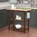 Convenience Concepts Designs2Go 3 Tier Butcher Block Kitchen Prep Island with Drawer