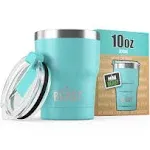 Greens Steel Beast 10 oz Tumbler Stainless Steel Vacuum Insulated Coffee Ice Cup Double Wall Travel Flask (Aquamarine Blue)