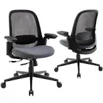 COLAMY Ergonomic Mesh Office Chair, Mid Back Computer Executive Desk Chair with 3D Armrests, Slide Seat, Tilt Lock and Lumbar Support