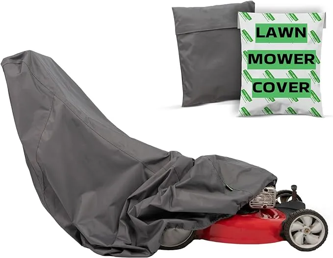 Lawn Mower Cover V2.0 Waterproof Outdoor use suits Push lawnmower Gas & Electrical - Heavy Duty Marine Grade 600D Solution Dyed Fabric with Fade Resistant UV Protection for outside use