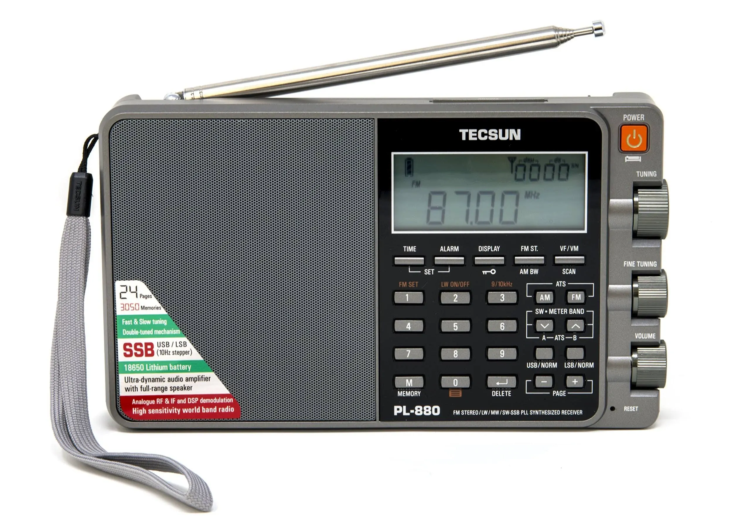 Tecsun PL880 PLL Dual Conversion AM FM Shortwave Portable Radio PL-880 Used\u3000#1