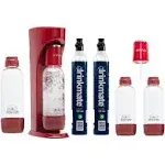 OmniFizz Party Pack Bundle, Sparkling Water and Soda Maker, Carbonates Any Drink Royal Red